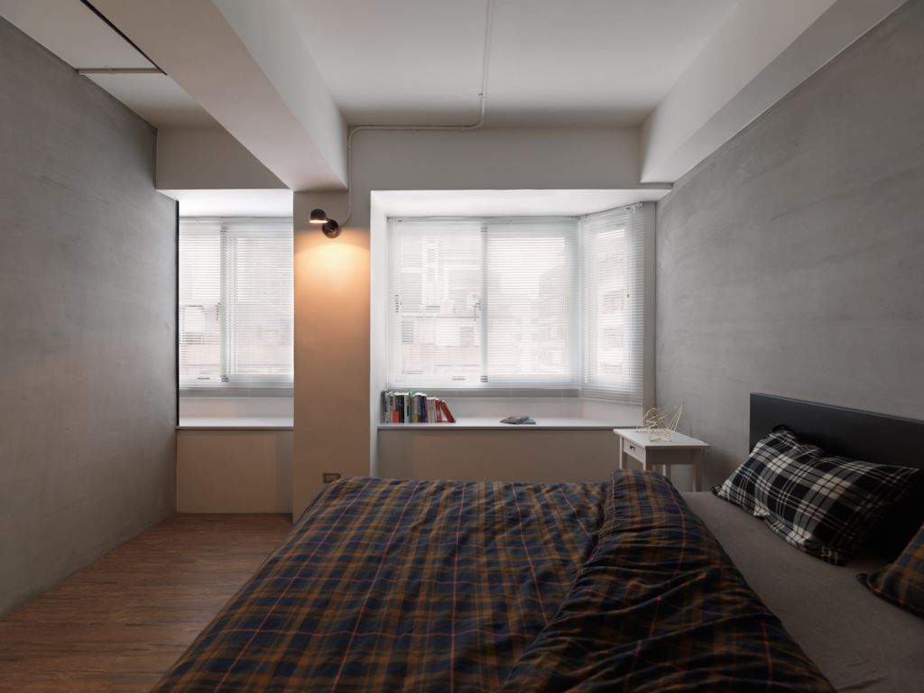 卧室,飘窗,现代,白色