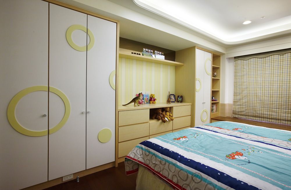 现代家装儿童房整体衣柜设计订制图