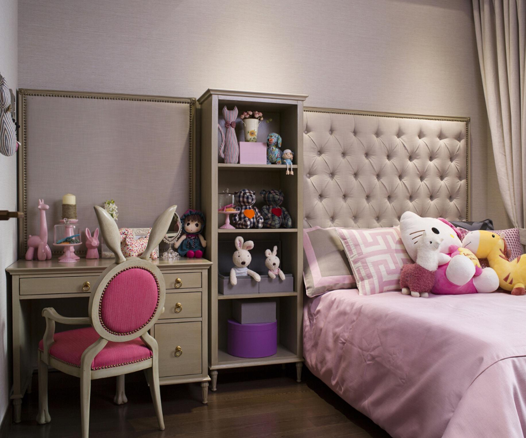 儿童房,其它,美式,白色,粉色,紫色