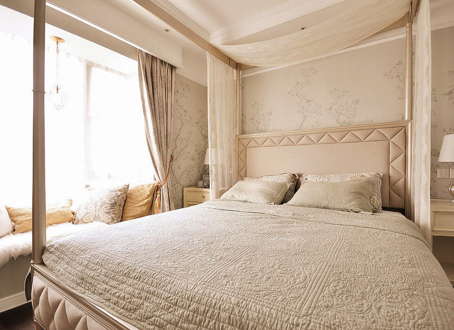 优雅柔美裸色美式卧室装潢设计欣赏