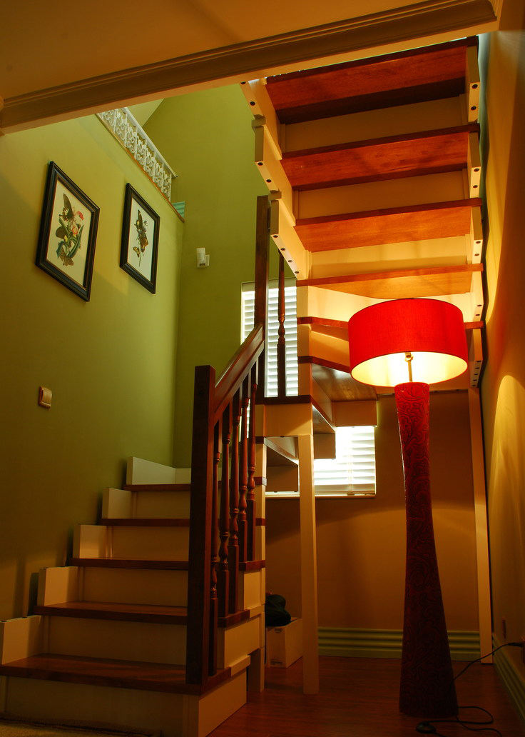 楼梯,美式,田园,红色,咖啡色