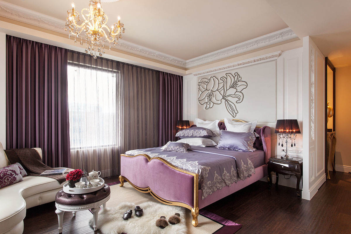卧室,其它,欧式,白色,紫色