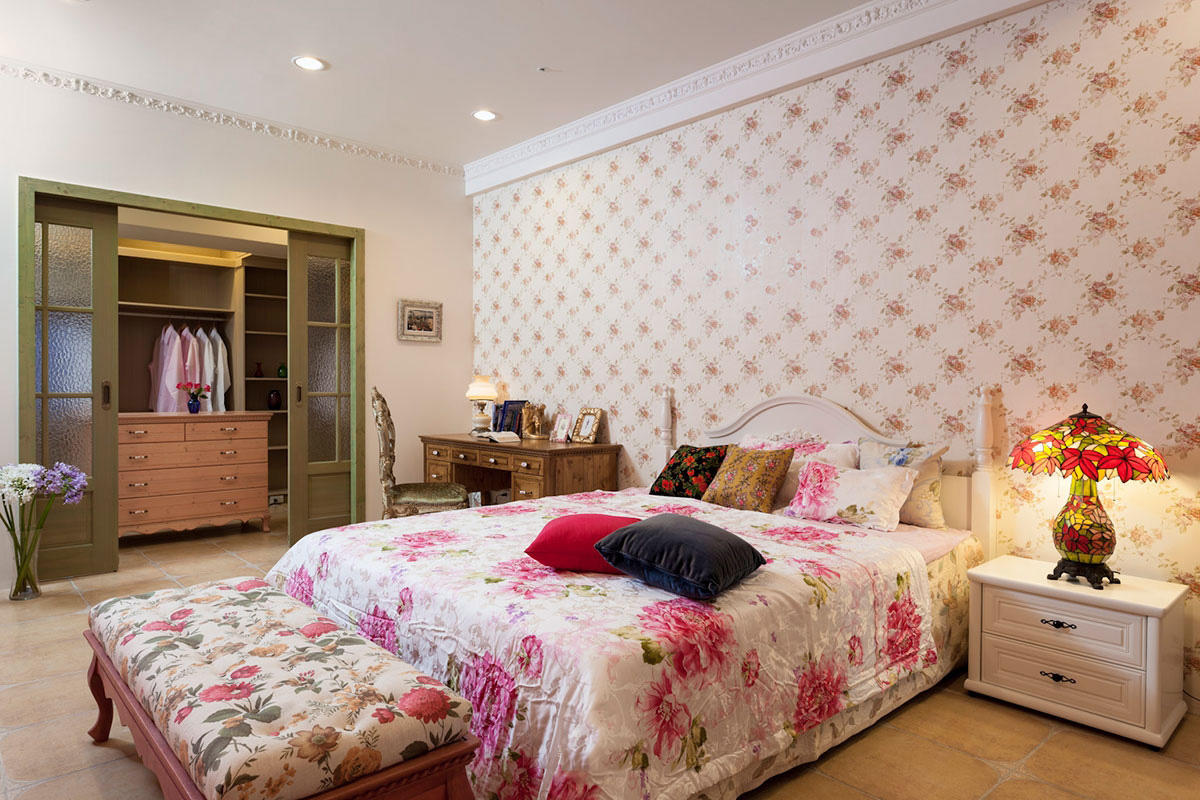 卧室,衣帽间,其它,田园,粉色,绿色