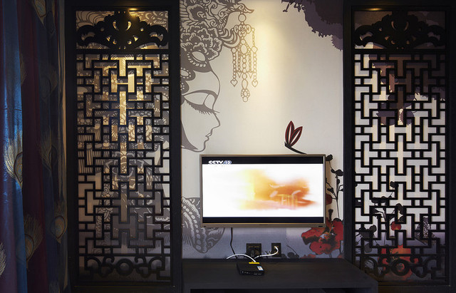 明清古典中式窗棂背景墙设计装修图7/7