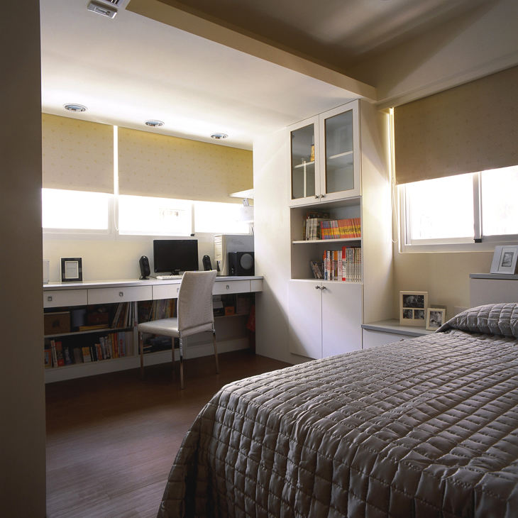 卧室,书房,背景墙,吊顶,隔断,窗户,其它,现代,简约,白色