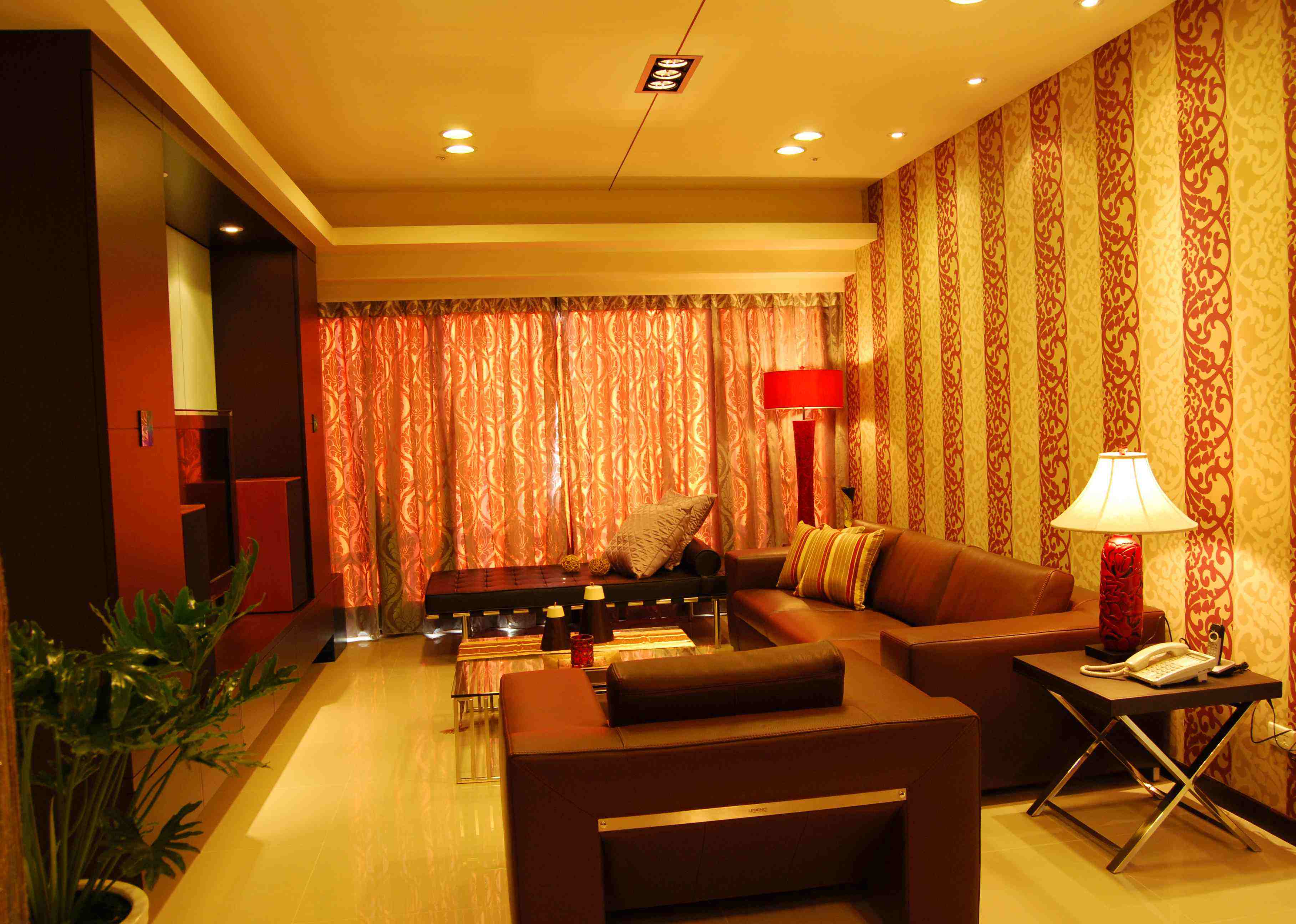 客厅,窗帘,其它,现代,白色,黄色,橙色,红色,咖啡色