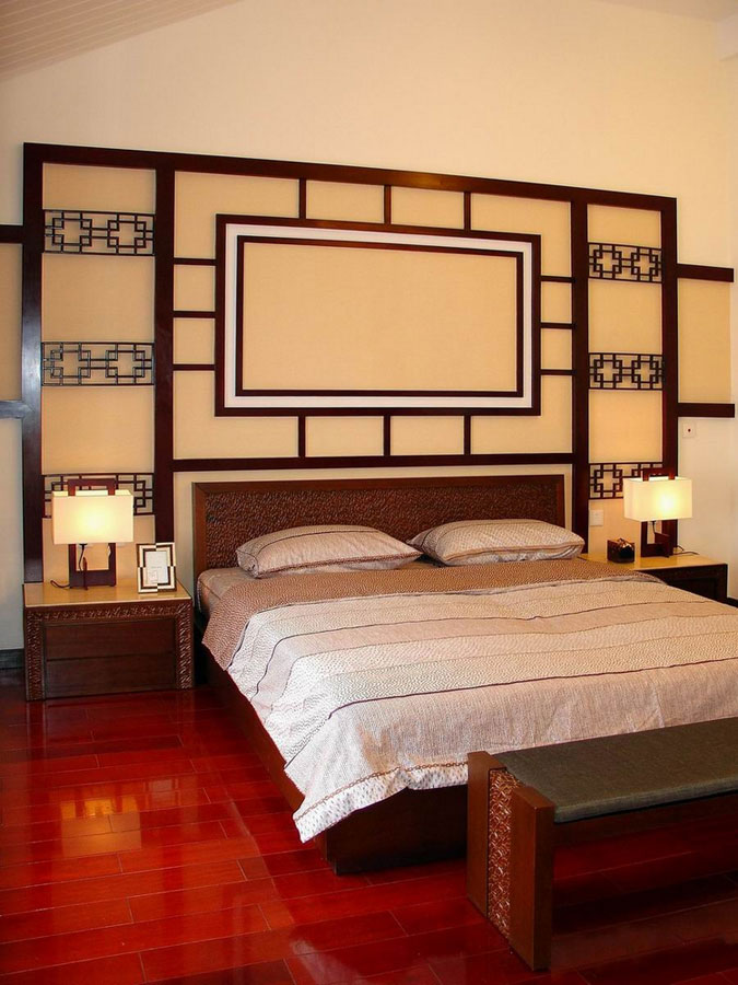 卧室,背景墙,新古典,中式,咖啡色