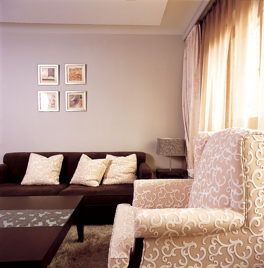 客厅,窗帘,其它,简约,中式,米色,黄色,咖啡色