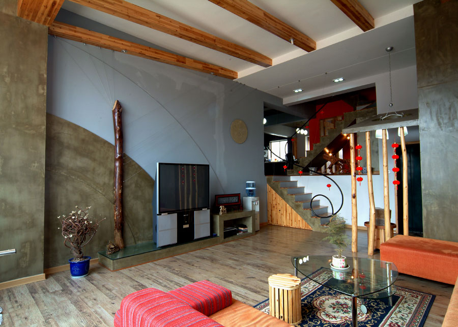 客厅,背景墙,吊顶,其它,中式,田园,白色,红色,咖啡色,黄色