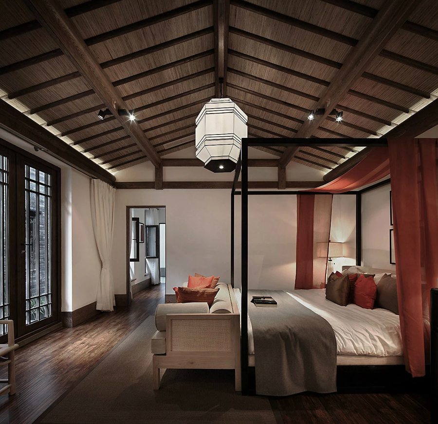 卧室,吊顶,中式,咖啡色
