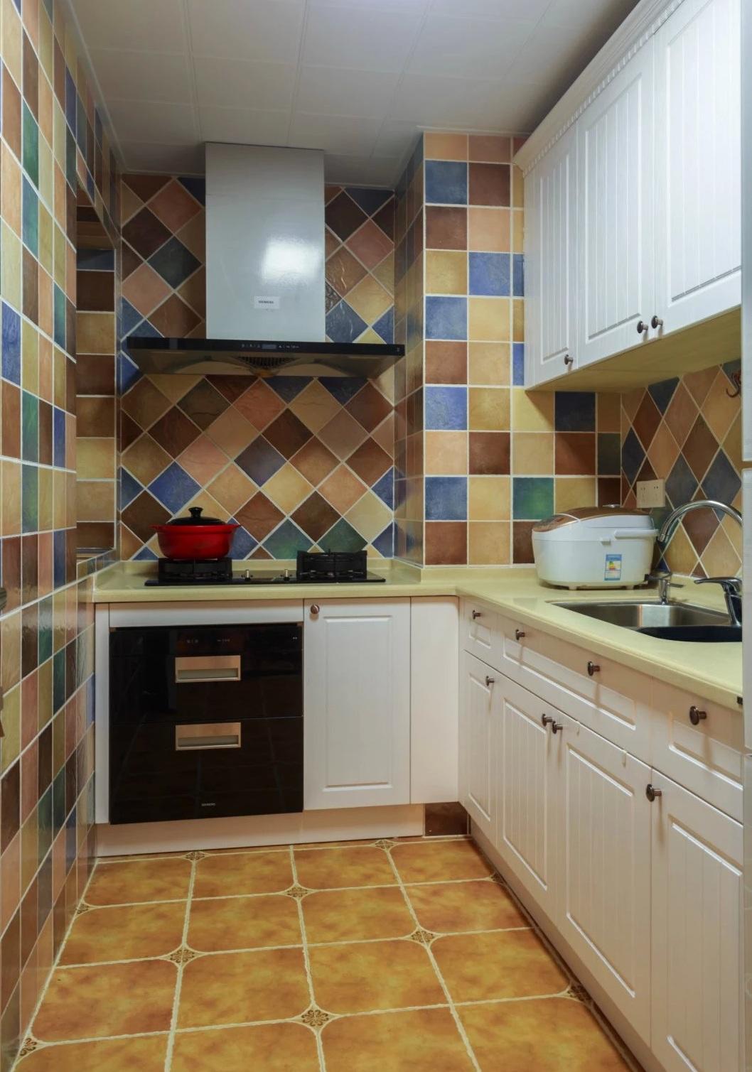 厨房,背景墙,美式,彩色