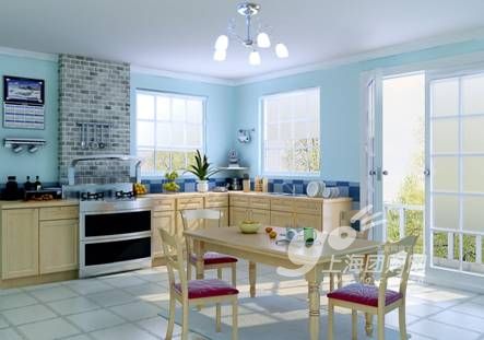 房子施工知识：厨房贴瓷砖 简洁明净色调统一