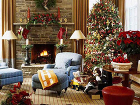糖果色圣诞节布置 还你一个温暖的客厅