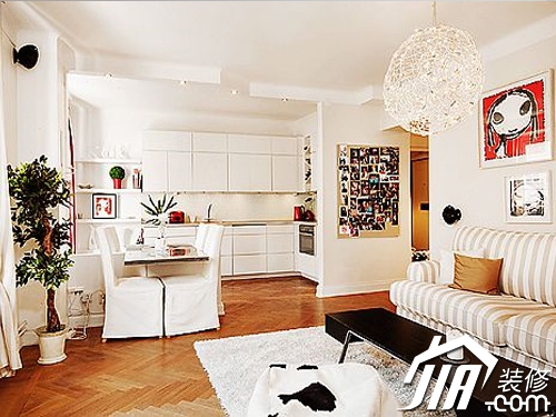 57平白色单身公寓  让奢华在低调中进行