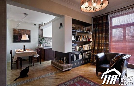 70平单身公寓 让客厅演绎复古风情
