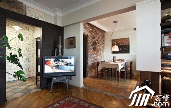 70平单身公寓 让客厅演绎复古风情