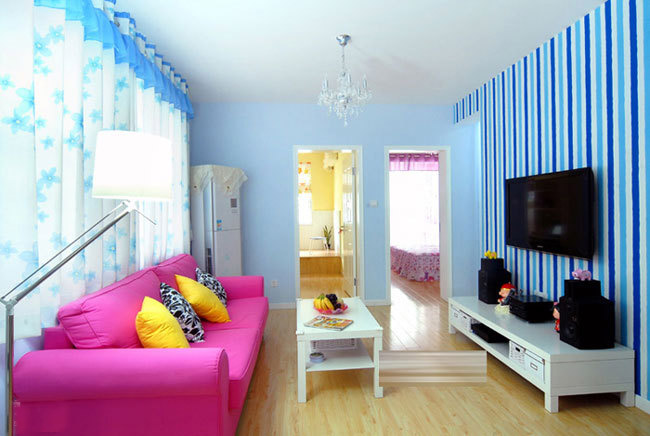 蓝与紫如梦似幻 70平米的家恍如童话城堡