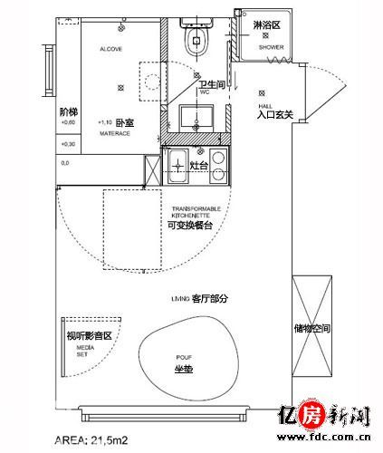 极致小户型装修 功能完备的21㎡迷你装修