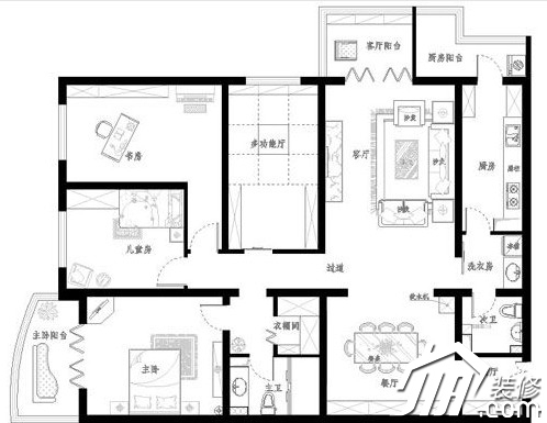 清新耐看 仅8万装120平田园美家