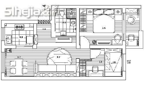 4万装修65平简约小户型 二手房变婚房