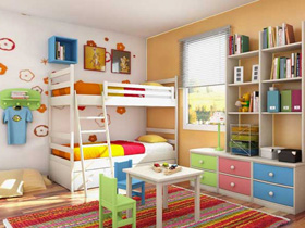 30个超强收纳儿童房 双层架子床设计