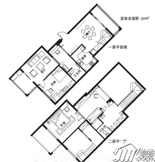 90平复式小户型 迷藏阁楼别有天