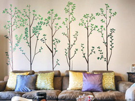手绘艺术 10款客厅沙发手绘背景墙