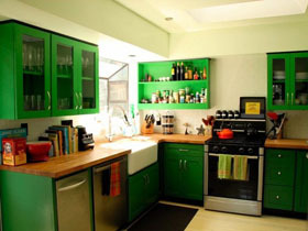 绿色清新厨房 富裕的简约三居