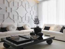 新中式风格 白色三居室室内设计