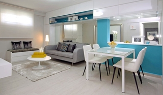 简约风格小户型白色经济型客厅沙发图片
