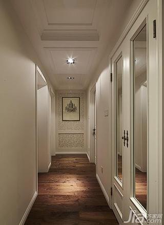 美式风格三居室140平米以上过道地板效果图