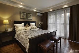 美式风格三居室140平米以上卧室床图片