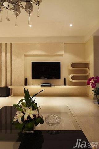 现代简约风格四房140平米以上客厅电视背景墙设计