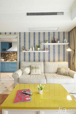 地中海风格二居室90平米沙发背景墙茶几图片