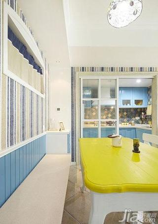 地中海风格二居室蓝色90平米餐厅装修效果图