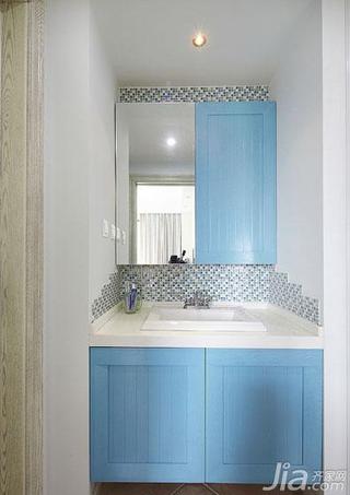 地中海风格二居室蓝色90平米洗手台效果图