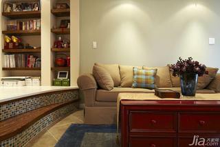 地中海风格二居室140平米以上地台沙发效果图