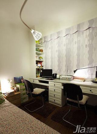 简欧风格二居室120平米书房书桌效果图