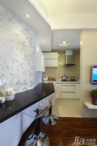 现代简约风格一居室60平米厨房吧台设计图