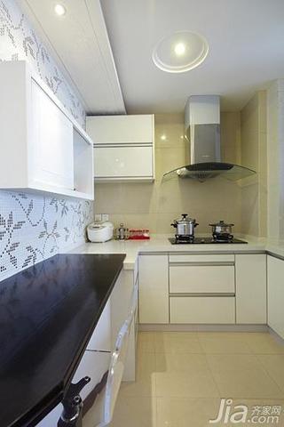 现代简约风格一居室60平米厨房吧台效果图