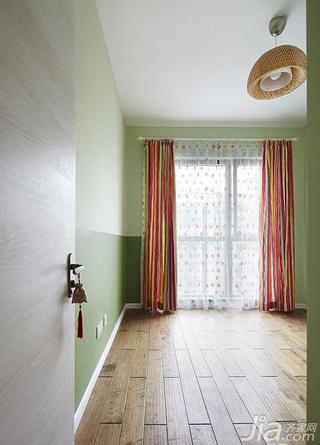 混搭风格三居室绿色140平米以上卧室卧室背景墙设计图