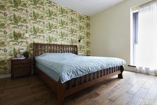混搭风格三居室140平米以上卧室卧室背景墙床图片