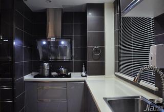 现代简约风格三居室黑色120平米厨房橱柜定制