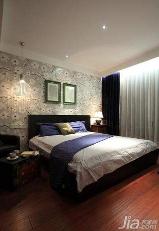 中式风格三居室130平米卧室床效果图
