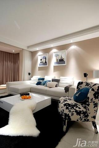 现代简约风格二居室90平米客厅沙发效果图