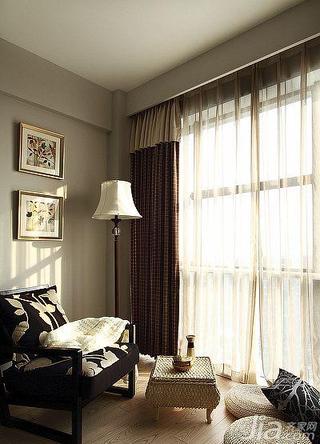 美式风格三居室130平米窗帘图片