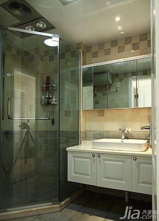 美式风格三居室130平米卫生间洗手台图片