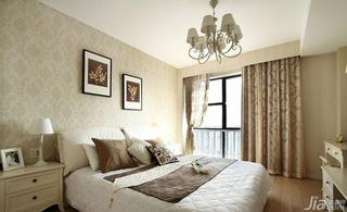 美式风格三居室130平米卧室卧室背景墙床图片