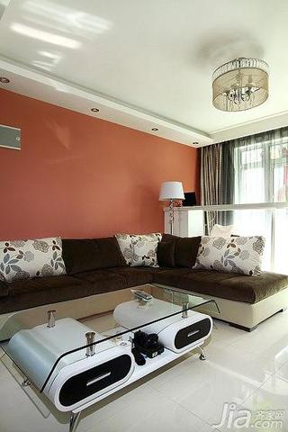 简约风格二居室80平米客厅沙发背景墙沙发效果图