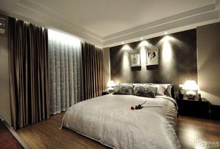 现代简约风格三居室120平米卧室卧室背景墙床效果图